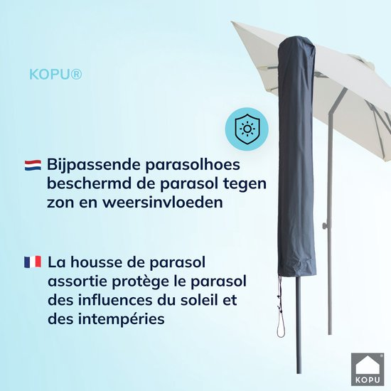 Parasolhoes beschermt tegen zon en weersinvloeden, NL en FR